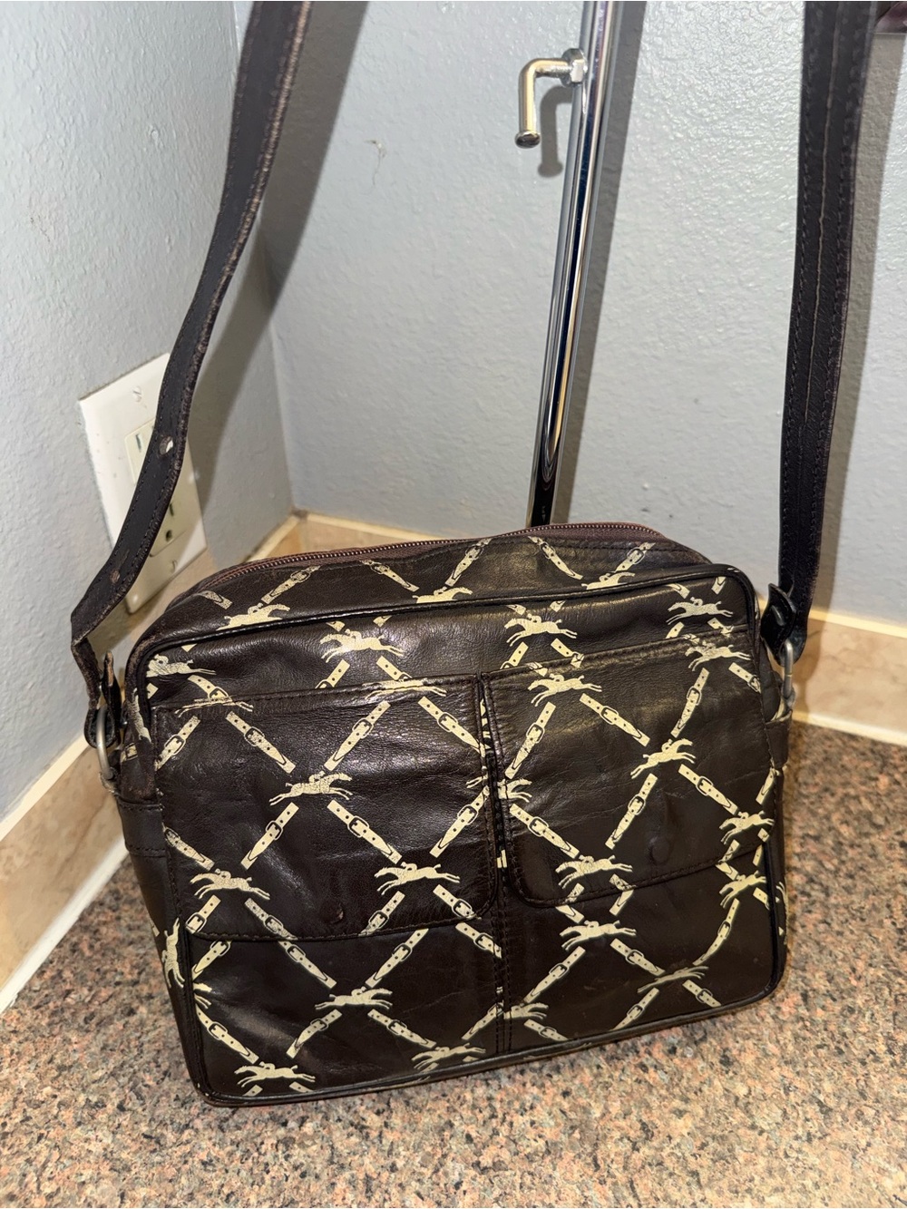 Longchamp Brown Leather Crossbody EUC